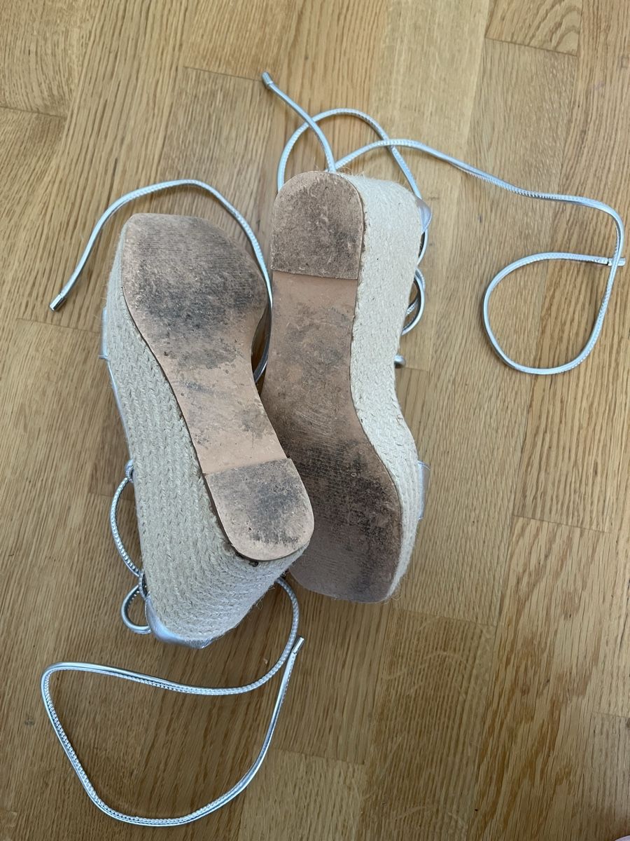Scarpe da donna: Sandales compensées argentées à lacets taille 37 – Usato da Lutry venduto da tat_2zxq 4