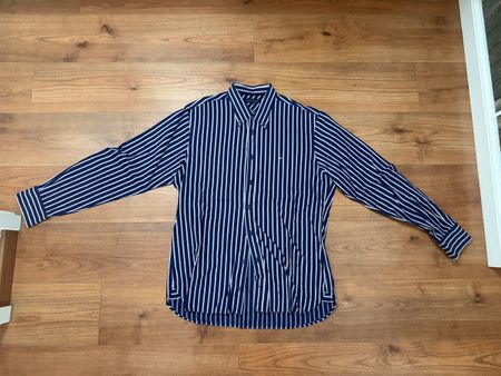 Tommy Hilfiger Herren Hemd Blau Weiss Gestreift L