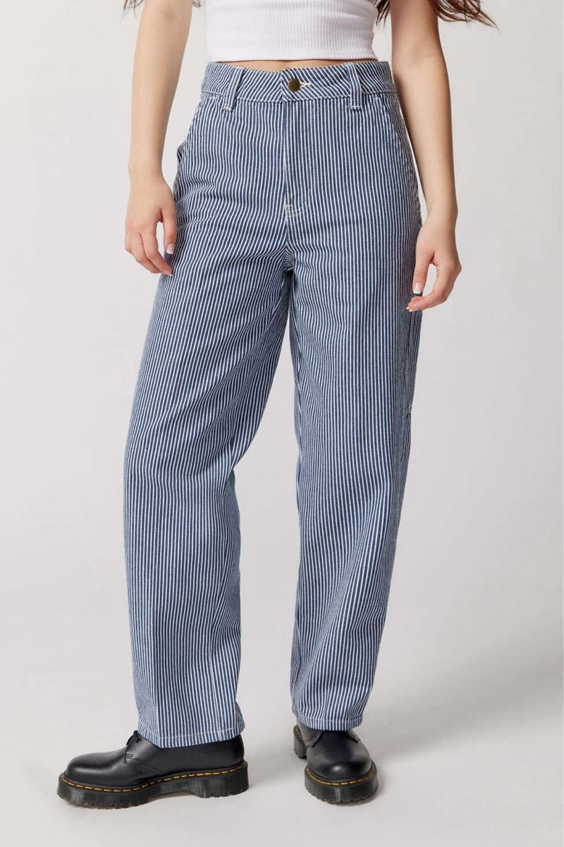 Dickies Pantaloni: Pantalon Dickies Carpenter rayé bleu/blanc - Taille 27 – Usato da Biel/Bienne venduto da lisalrh 1