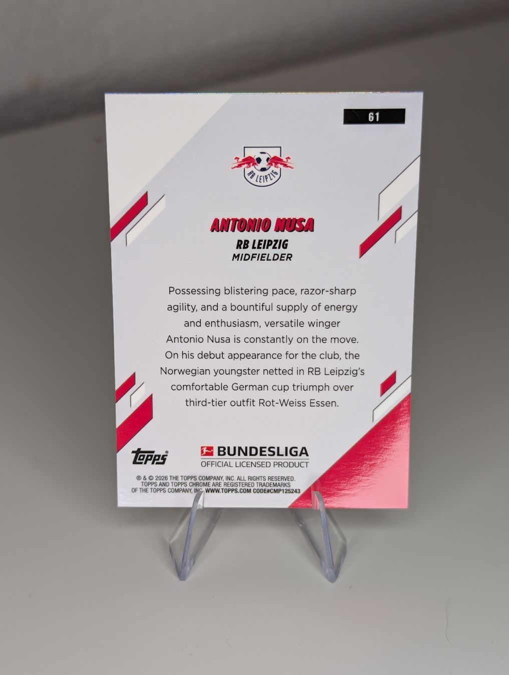 Topps Carte collezionabili: Antonio Nusa RB Leipzig Topps Chrome BL – Nuovo (secondo la descrizione) da Hunzenschwil venduto da BRPCards 1