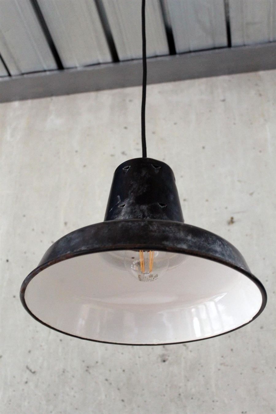 Lampadari & plafoniere: Industriedesign - Emaille - Pendelleuchte. Original von 1920 – Usato da Bern venduto da kultiges 6