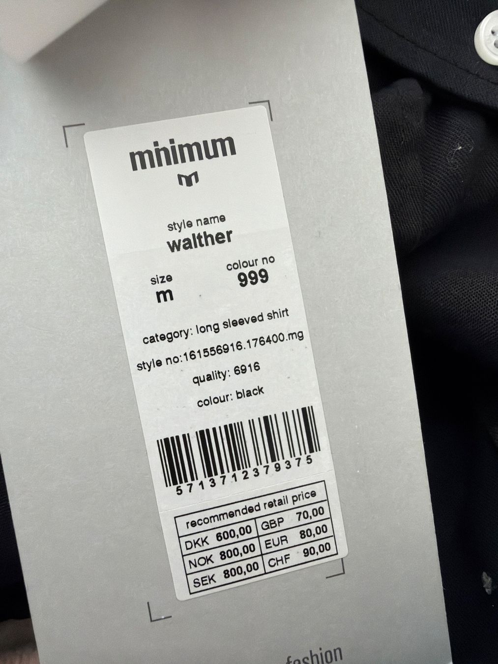 Camicie: Marke Minimum Denmark Walther Hemd schwarz neu Grösse M – Nuovo e nell'imballaggio originale da Nussbaumen AG venduto da normajeanbaker 4