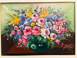 92.5x72.5/ Lina Rossi/ Öl Gemälde Blumenstillleben hübsch