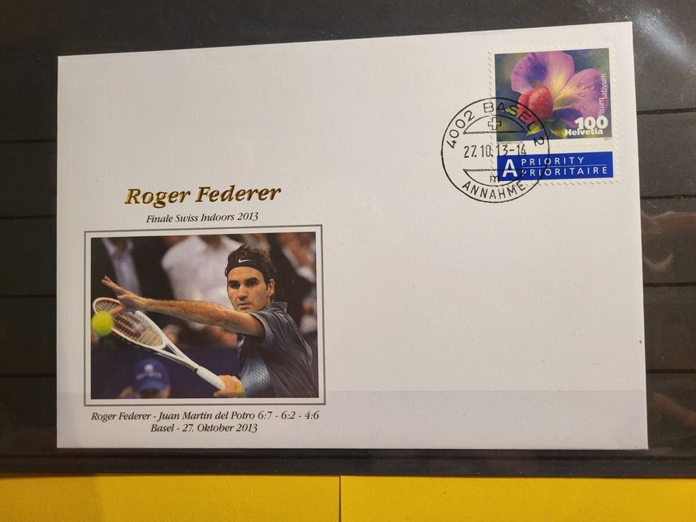 Erstagsbriefe FDC Roger Federer 5 Stk mit Marken Schweiz (a (Gebraucht