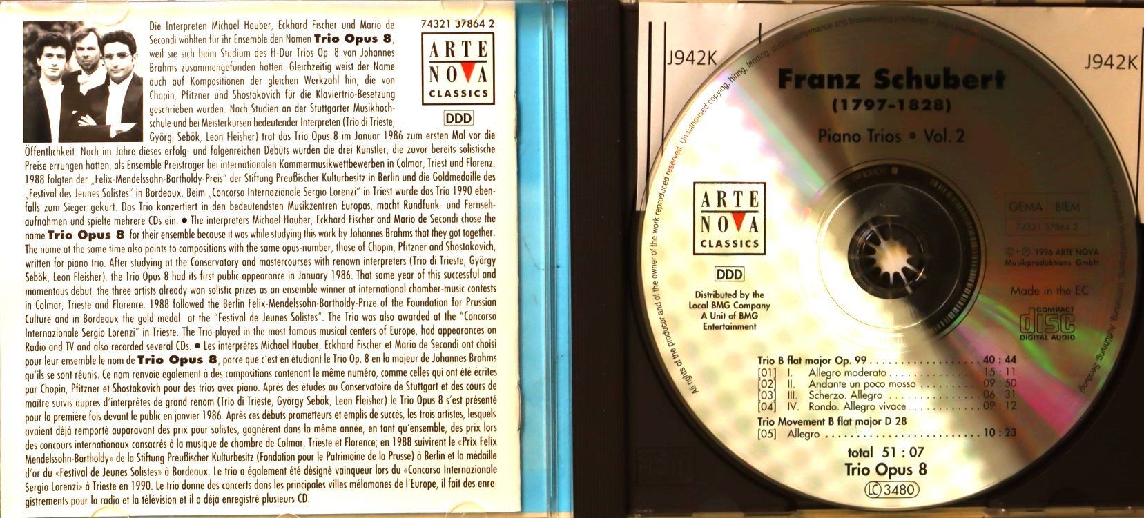 CDs: Franz Schubert -Pianos Trios Vol. 2 – D'occasion à Luzern par CONTENTI 1