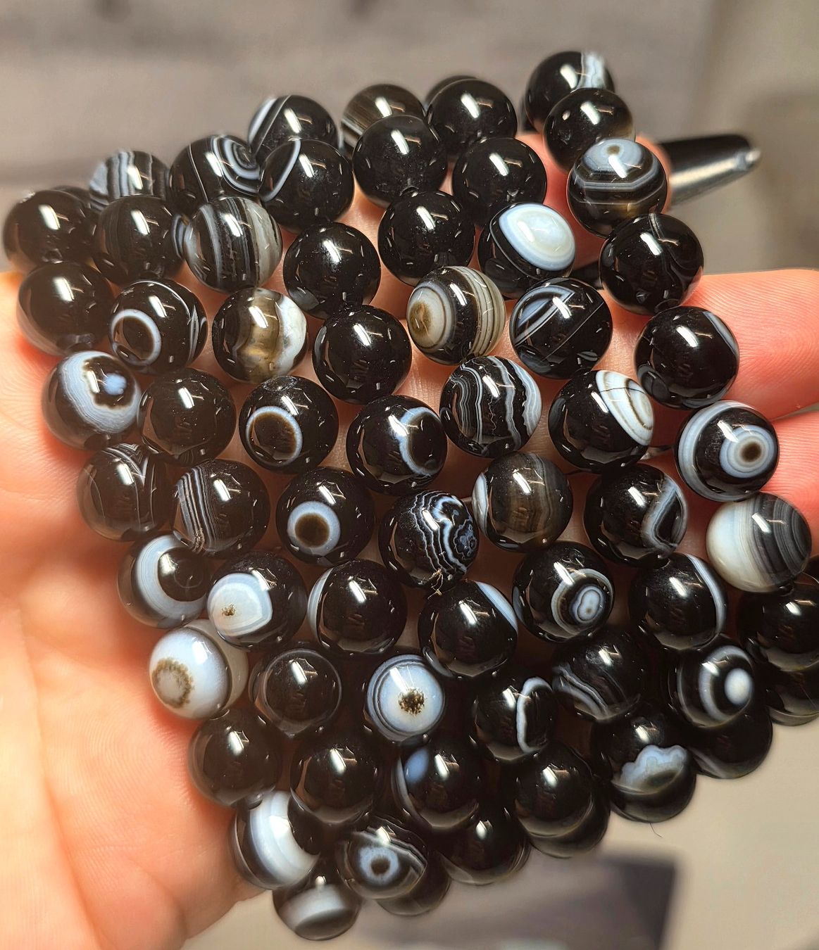 Minerali & Pietre curative: Schwarzes Achat Armband – Nuovo e nell'imballaggio originale da Matzingen venduto da Shay_Crystalz
