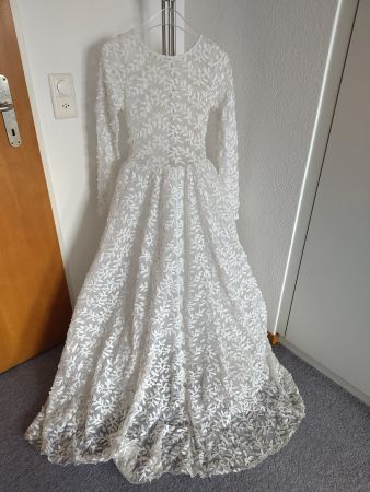 Abendkleid/ Hochzeitskleid weiss Gr. 34 massgeschneidert