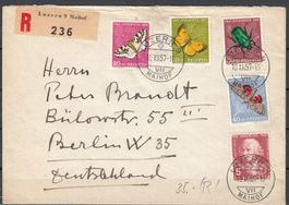 Brief Schweiz Eingeschrieben Mit Serie Juventute 1957