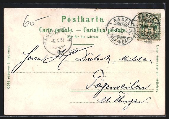 Cartoline postali: Litho Basel, Teilansicht, Centralbahnhof – Usato da Berlin venduto da bartko-reher 1