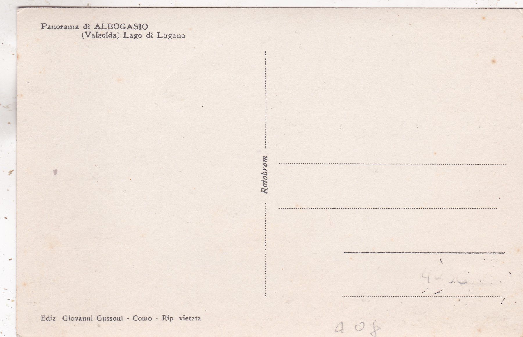 Cartoline postali: Italien Albogasio – Usato da Herisau venduto da Lisegrat2008 1