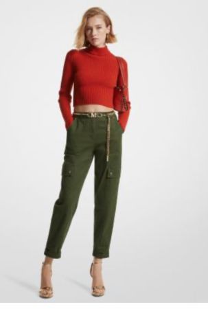 Michael Kors Cargohose Gr. 44 Biobaumwolle Jade