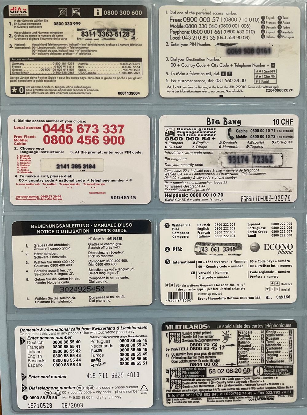 Schede telefoniche: 8 Prepaid Telefonkarten – Usato da Winterthur venduto da Grap75 1