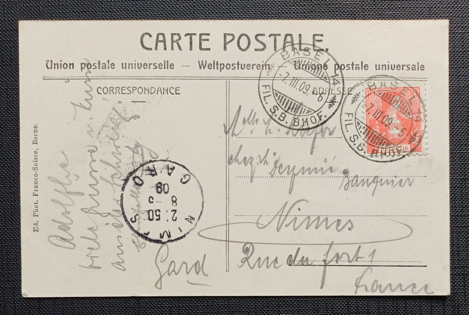 Cartoline postali: AK Missionsstrasse BASEL belebt 1909 – Usato da Brittnau venduto da simionius 1