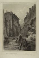 LEVANTINA, DAS LIVINENTAL, TESSIN, STAHLSTICH NACH ROHBOCK
