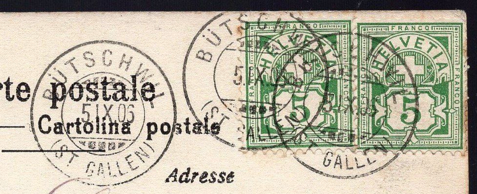 Cartoline postali: Bütschwil 5.IX.06 - Evangelische Kirche – Usato da Aarau venduto da kufi44 2