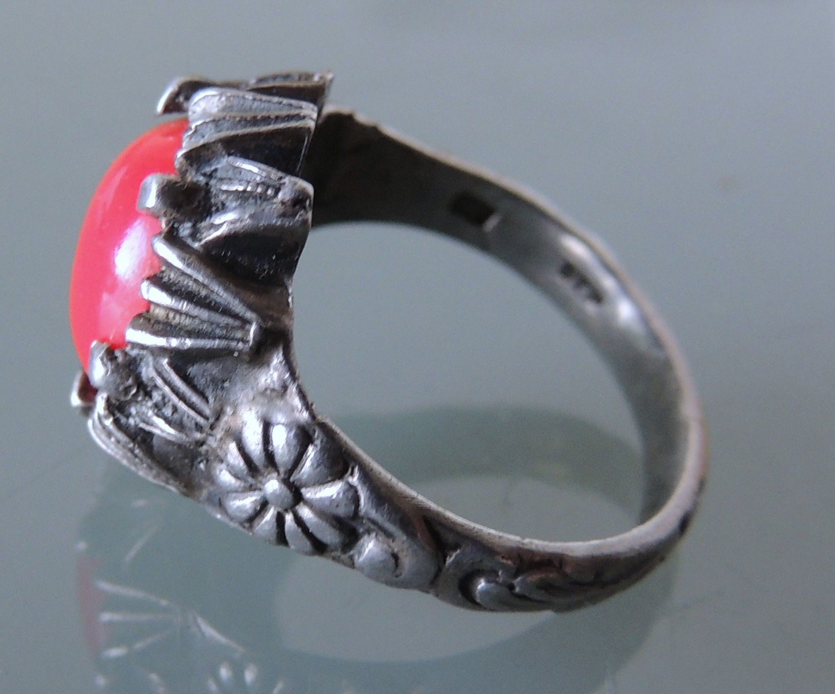 Anelli: Silber 830 Fingerring mit einem Imitatstein aus Glas – Usato da Waldenburg venduto da schaller707 2
