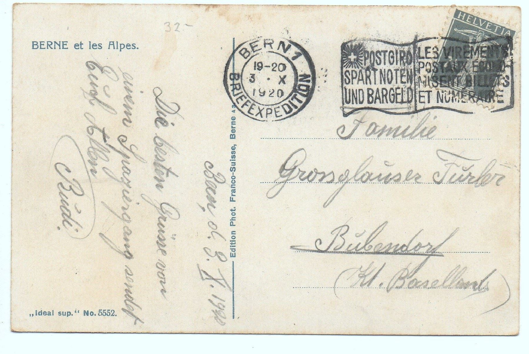 Cartes postales: BERN et les Alpes – D'occasion à Jona par philajona 1