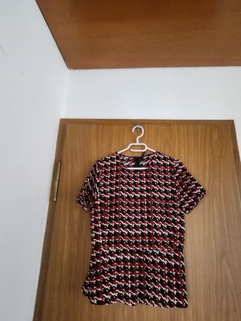 Top Pepe Jeans motif pied-de-poule noir rouge blanc taille S