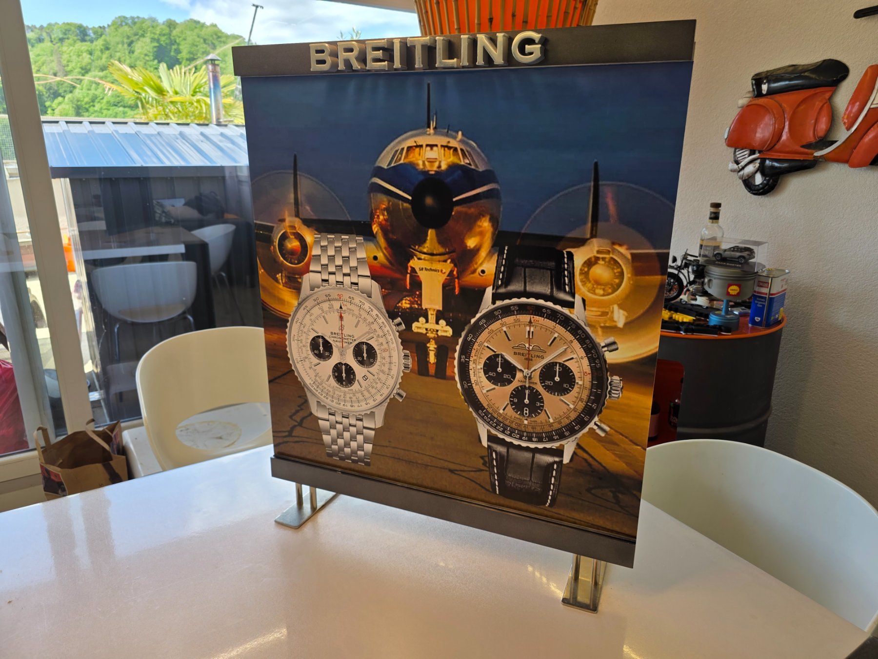 Bentley Insegne: ORIGINAL BREITLING WERBEAUSSTELLER/WANDBILD – Usato da Winterthur venduto da Navitimer 1