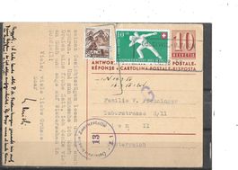 PK mit Zusatzfrankatur 1950 Aushilfsstempel Goldiwil-B.Thun