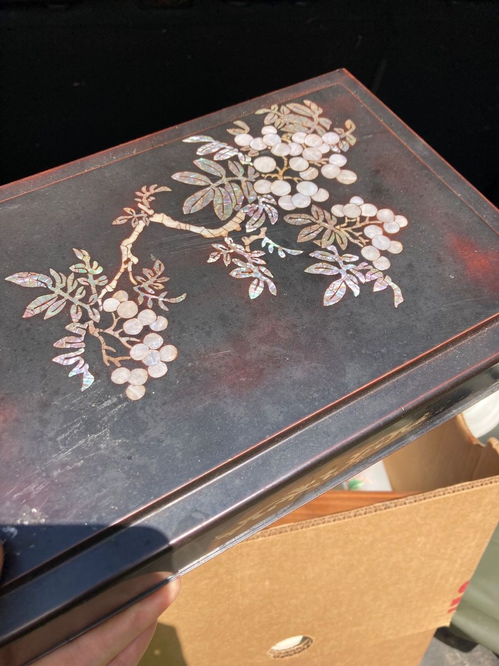 Barattoli: Boite ancienne nacre Perlmutt Kaste Box bijoux – Usato da St-Cierges venduto da LeRegain 1