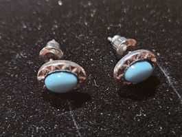 Ohrstecker Silbern mit blauem Stein oval gebraucht