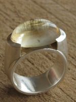 Vintage Ring Silber 925 Citrin / Gr. 57