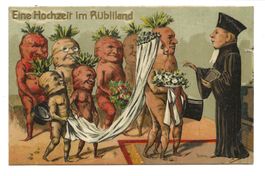 Rüeblikarte - Eine Hochzeit im Rüebliland - Präge-Litho 1915