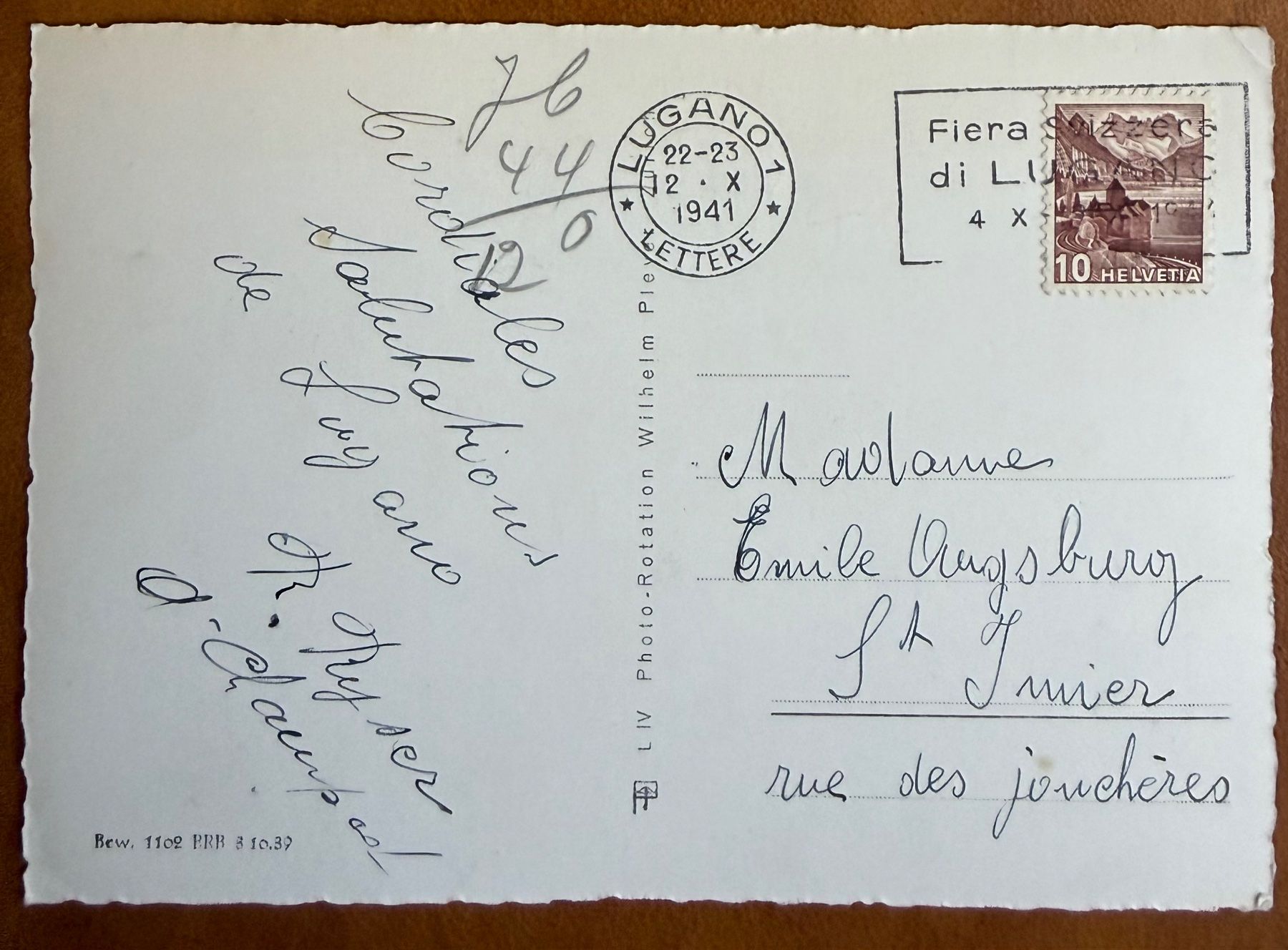 Ansichtskarten: Morcote 1941 – Gebraucht aus Lutry von Ediego 1