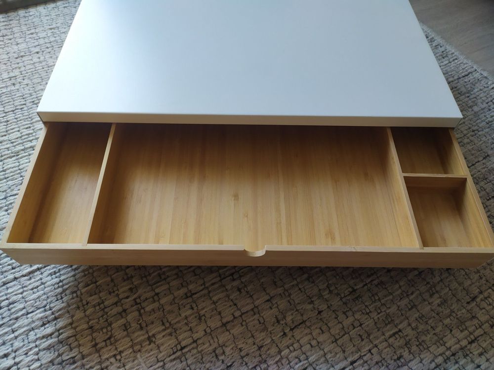 Rehausseur écran blanc avec tiroir Ikea