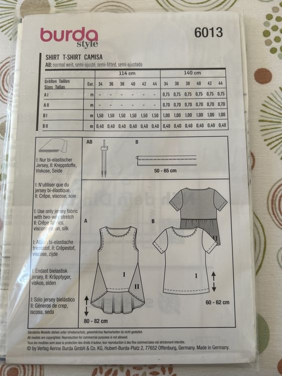 Cartamodello Pantaloni Donna Burda - Taglia 44-54 Stile Jeans