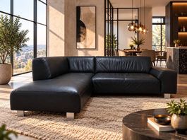 Ecksofa aus echtem Leder (gratis Lieferung*)