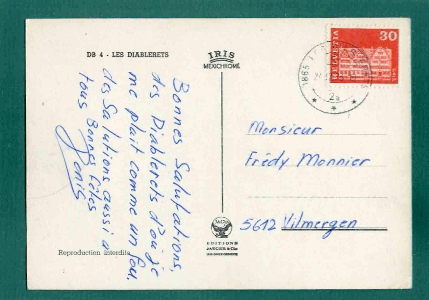 Ansichtskarten: Les Diablerets, 1973, gelaufen, Grossformat – Gebraucht aus Sargans von Hausi1951 1