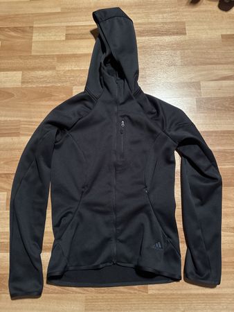 Adidas Sportjacke mit Kapuze Gr. 36 schwarz 