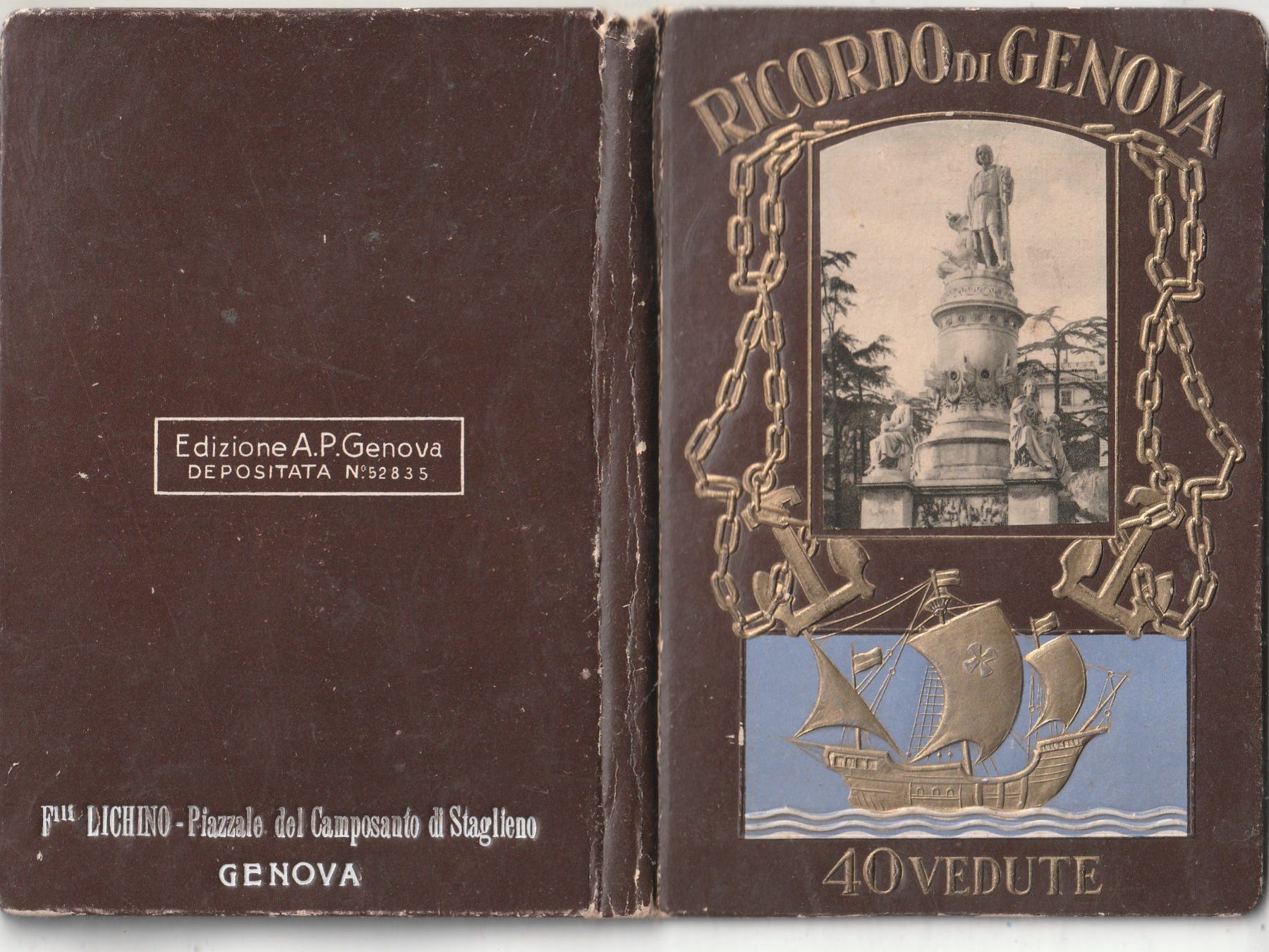 Cartoline postali: 40er Alte kartenblock über Genua – Usato da Lumbrein venduto da made02