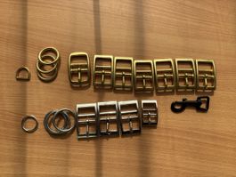 GRATIS Grosses Set Messing und Metall Schnallen und Ringe