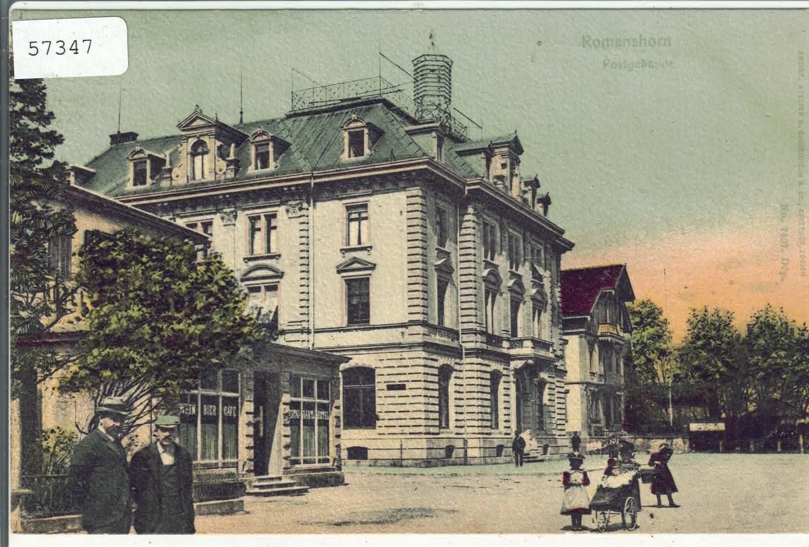 Cartoline postali: Romanshorn - Postgebäude - animee - coloriert – Usato da Ettingen venduto da Kartenplanet
