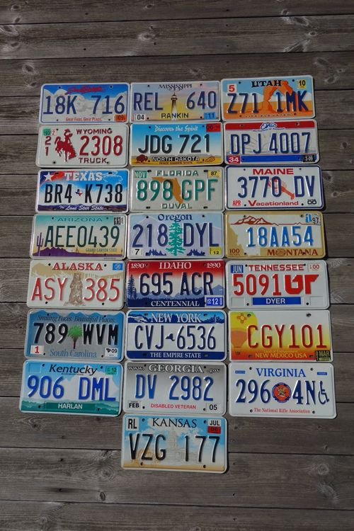 Original US-Nummernschilder aus 22 Staaten!