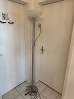 Stehlampe Metall mit Leselicht silber funktionsfähig