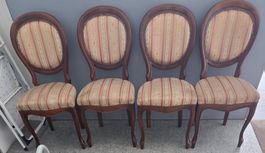 4 elegante Vintage-Stühle leichtes Holz Polster Stuhl