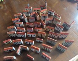 Holzhäuser Set Miniatur Stadtmodell Holz 45 Teil