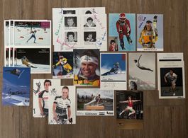 17 Sportautogrammkarten (Ski, Tennis, Velo, Turnen)