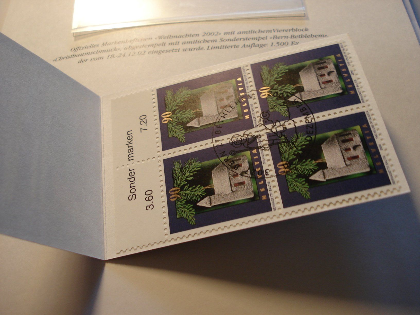 Alle Briefmarken: Markenbüchlein Weihnachten 2002 – Gebraucht aus Niederwil AG von morostahu 1