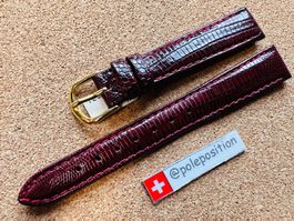 14mm Uhrenarmband Leder Echse Braun, Uhrenband Ersatzarmband