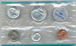 USA Münzsatz Mint set 1964 1 - 50 Cents teilw. Silber UNC