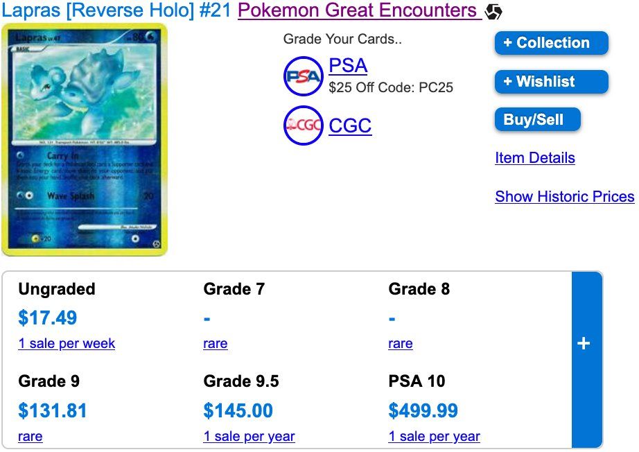 Pokémon Carte collezionabili: Lapras Rare Reverse Holo & Rare 21 – Usato da Zürich venduto da PEACECOCOON 3