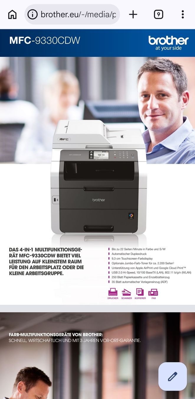 Brother Drucker: Multifunktionsdrucker Brother MFC-9330CDW – Gebraucht aus Bauma von molpli 3