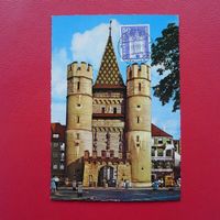 1966: Maximumkarte mit SPALENTOR BASEL, sehr sauber +Nr.363.