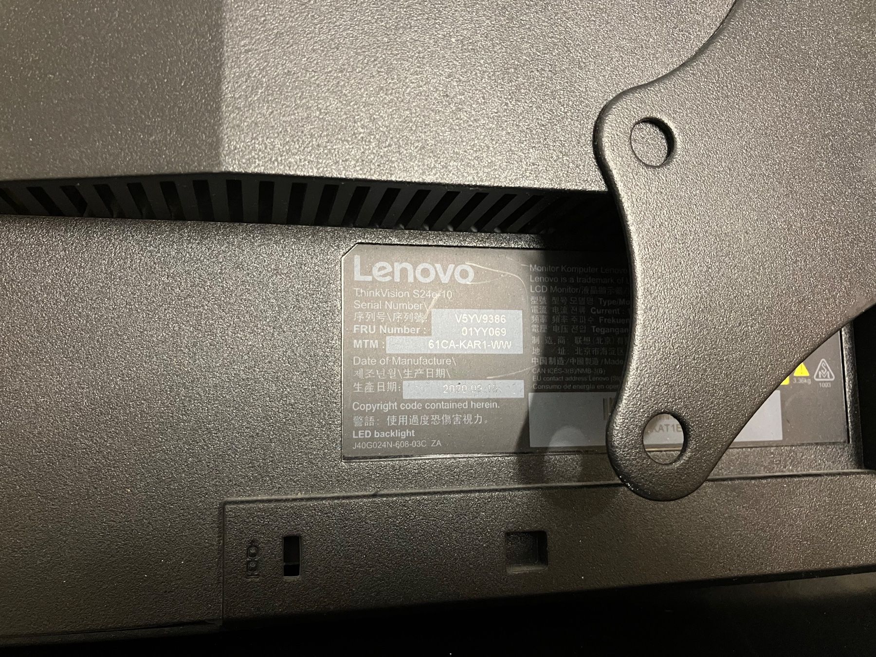 Lenovo Monitor: Bildschirm Lenovo ThinkVision S24e-10 – Usato da Zürich venduto da sepp_h 2