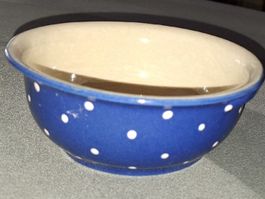 2er Set Müeslischalen blau/weiss gepunktet